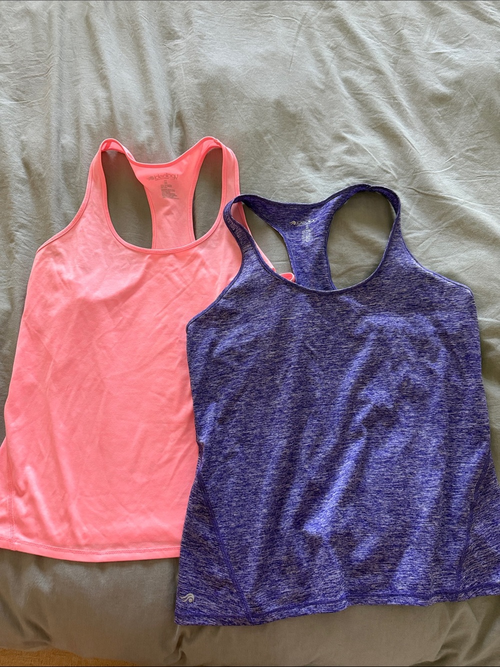 Ideology Racerback Tank Tops - Pink & Heather Purple